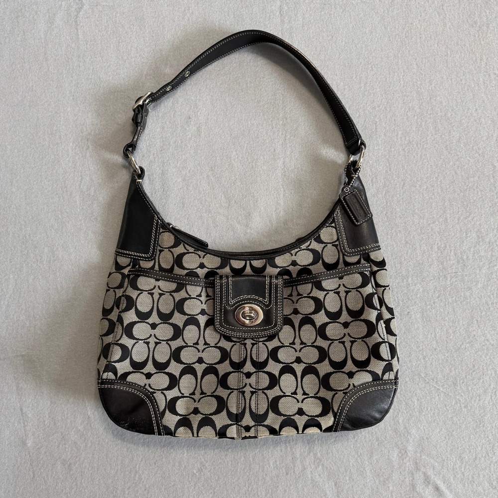Coach Hamptons Signature Jacquard Hobo Bag Y2K Vintage Classic Minimalist Chic